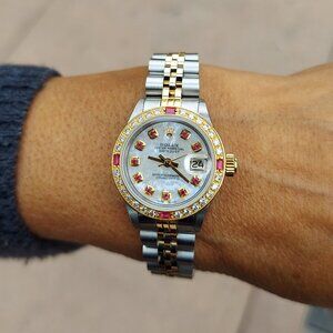Rolex Ladies 26mm Datejust  MOP Ruby two-tone Diamond jubilee